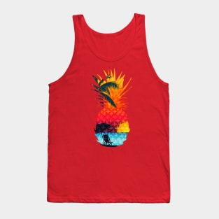 Sunset Summer Beach Pineapple Tank Top